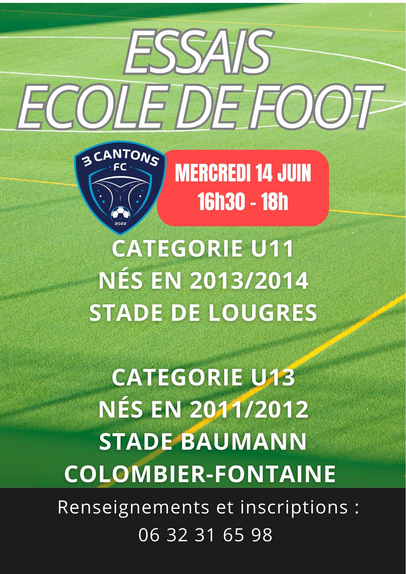 Essais école de foot